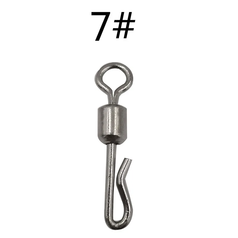 Fishing Swivels 50pcs Rolling Swivel Interlock Snap Size 7/8/10/12 Hook Lure Connector Terminal Tackle Swivel Fishing fishing swivels fishing line connectors fishing accessories fishing tackle