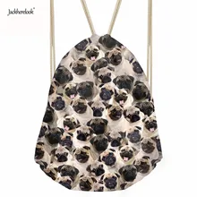 Jackherelook Schoolbags Lovely Pug Dog Husky Print Women Drawstring Bag for Student Small Storage Shoes Cloth
