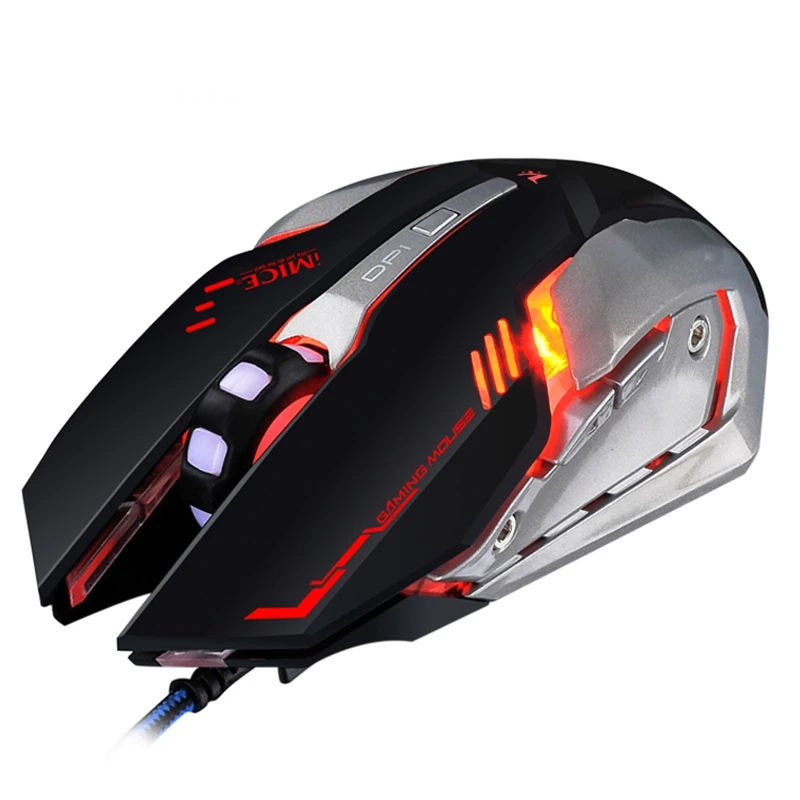 

imice V8 Professional Wired Gaming Mouse USB Optical Computer Mouse 6 Buttons Standard Edition Multi-Color Breathing Backlight