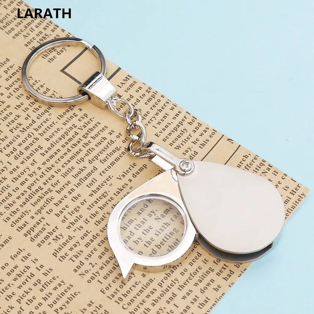 8X Folding Magnifier Key Chain Auto Keychain Car Keyring Daily