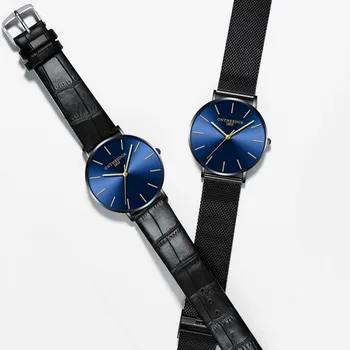 

Luxury Ultra Thin Watches Men's WristWatch Male Clock Business Quartz Milanese Steel Mesh Belt Waterproof Watch for Lovers Gift