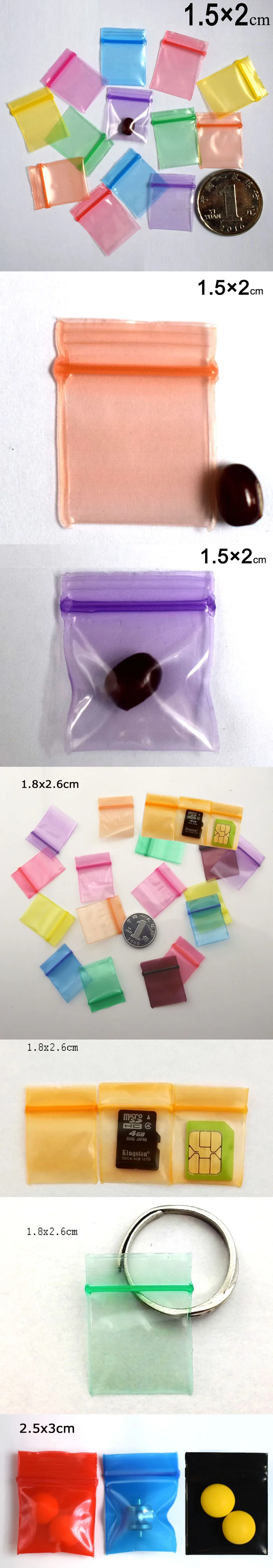 1000 шт 4x5 см разные цвета маленький размер самозапечатывающийся замок на молнии сумки кожаная сумка-узел ювелирные сумки пластиковые упаковочные сумки