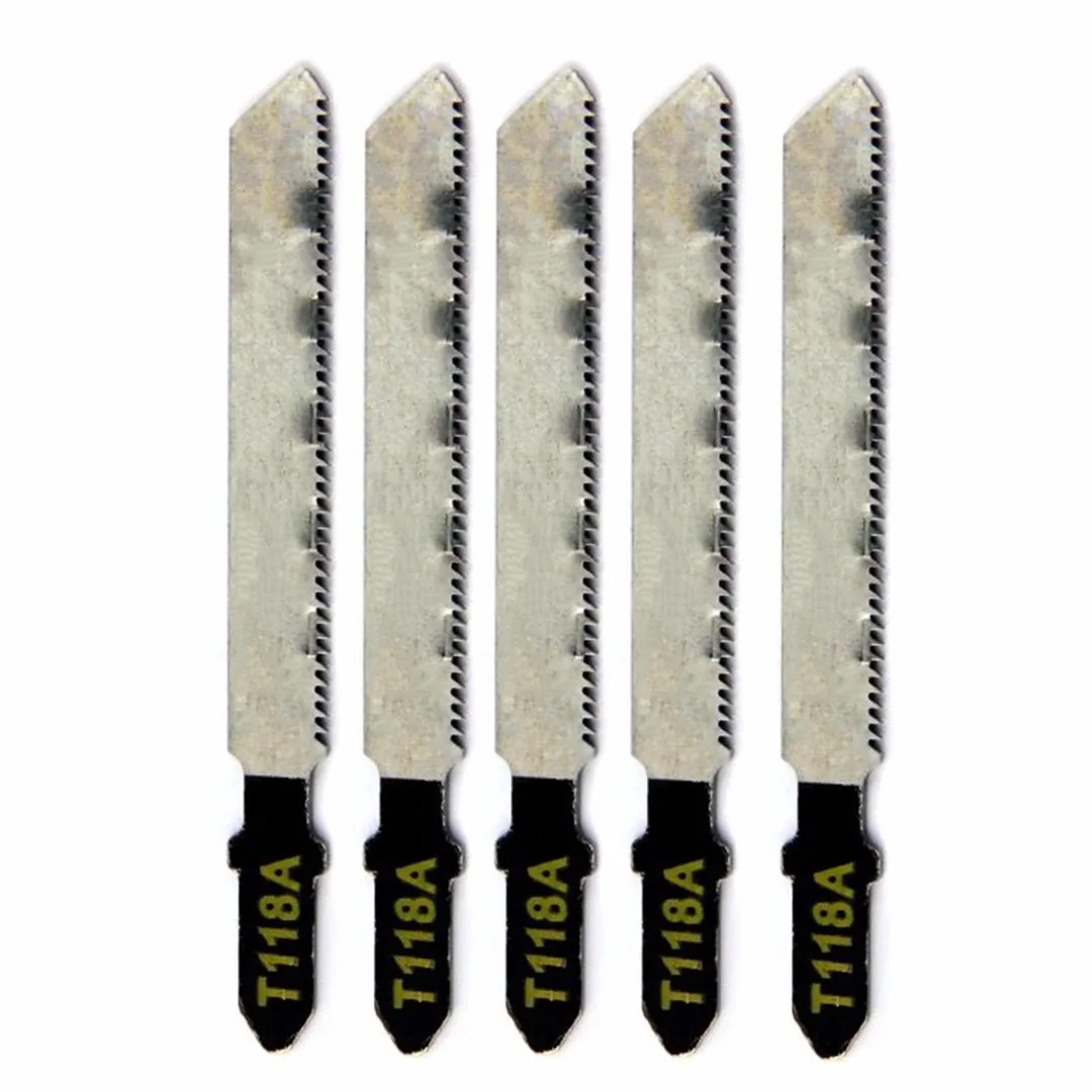 DWZ 5pcs New T118A HCS Curved Jigsaw Blades For Metal Cutting 77mm Length 1.0-3.0mm