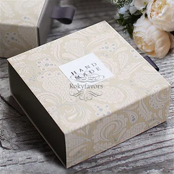 

FREE SHIPPING 50PCS Floral Favor Boxes with Ribbon Engagement Sweet Boxes Wedding Party Candy Boxes Birthday Shower