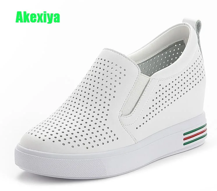 Женские лоферы Akexiya на платформе визуально увеличивающие рост скрытой танкетке