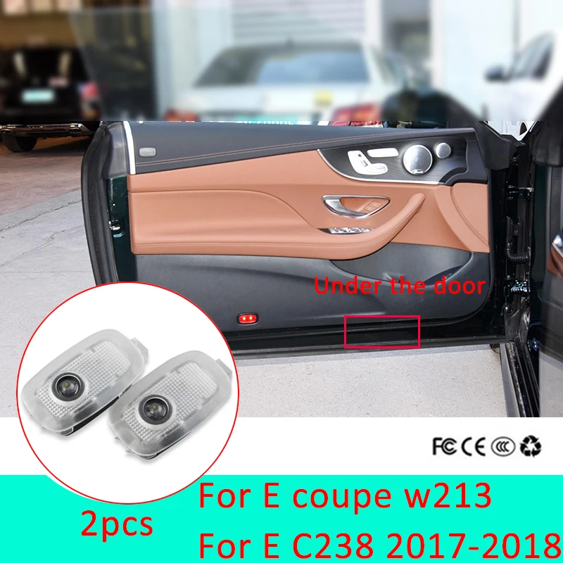 

2pcs Led car door light For Mercedes Benz W213 C238 E Coupe (2 Doors) 2017-2018 AMG Logo Light Car Styling Emblem Accessories