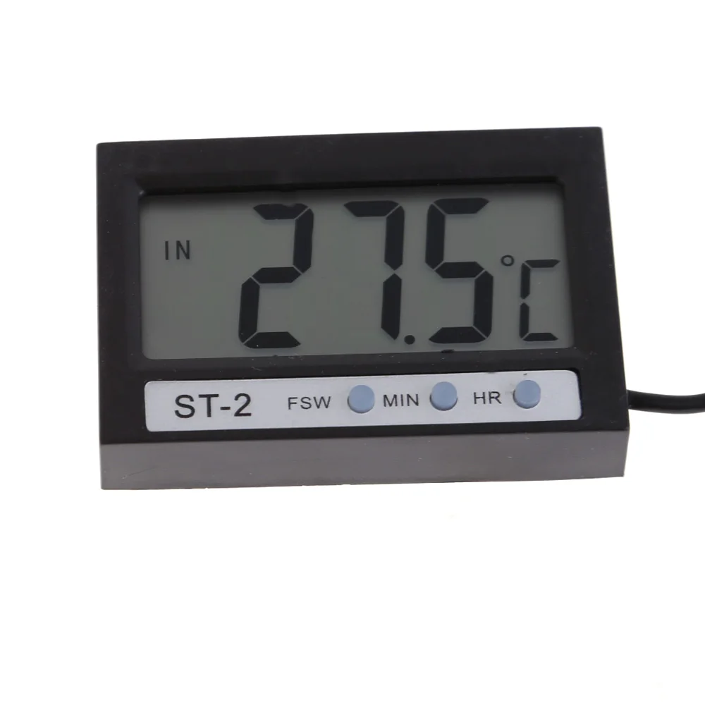 

Mini Home Car Vehicle Digital Thermometer Temperature Meter Probe LCD Display With Electronic Time Clock -50 to 70 C