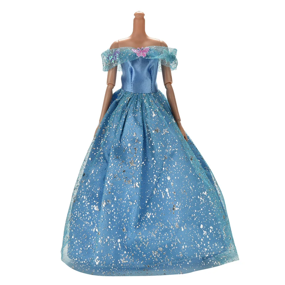 

New Fashion Handmade Dolls Accessories wedding Dress For Doll Clothing Gown For Doll 23cm Blue Color