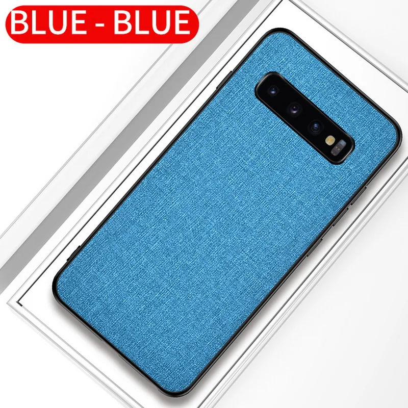 Роскошный тканевый чехол для телефона для samsung Galaxy S10 5G S10e S9 S8 Plus S7 Edge, тонкий мягкий бампер, Жесткий Чехол из поликарбоната - Цвет: Light Blue