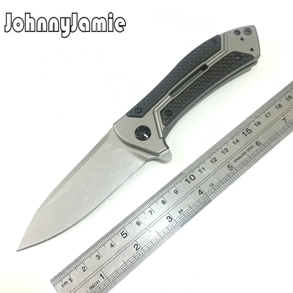 J & Высокое качество ZT ZT0801 ELMAX Лезвие ZT0801CF ТС4 Титан + Углеродного волокна ручки