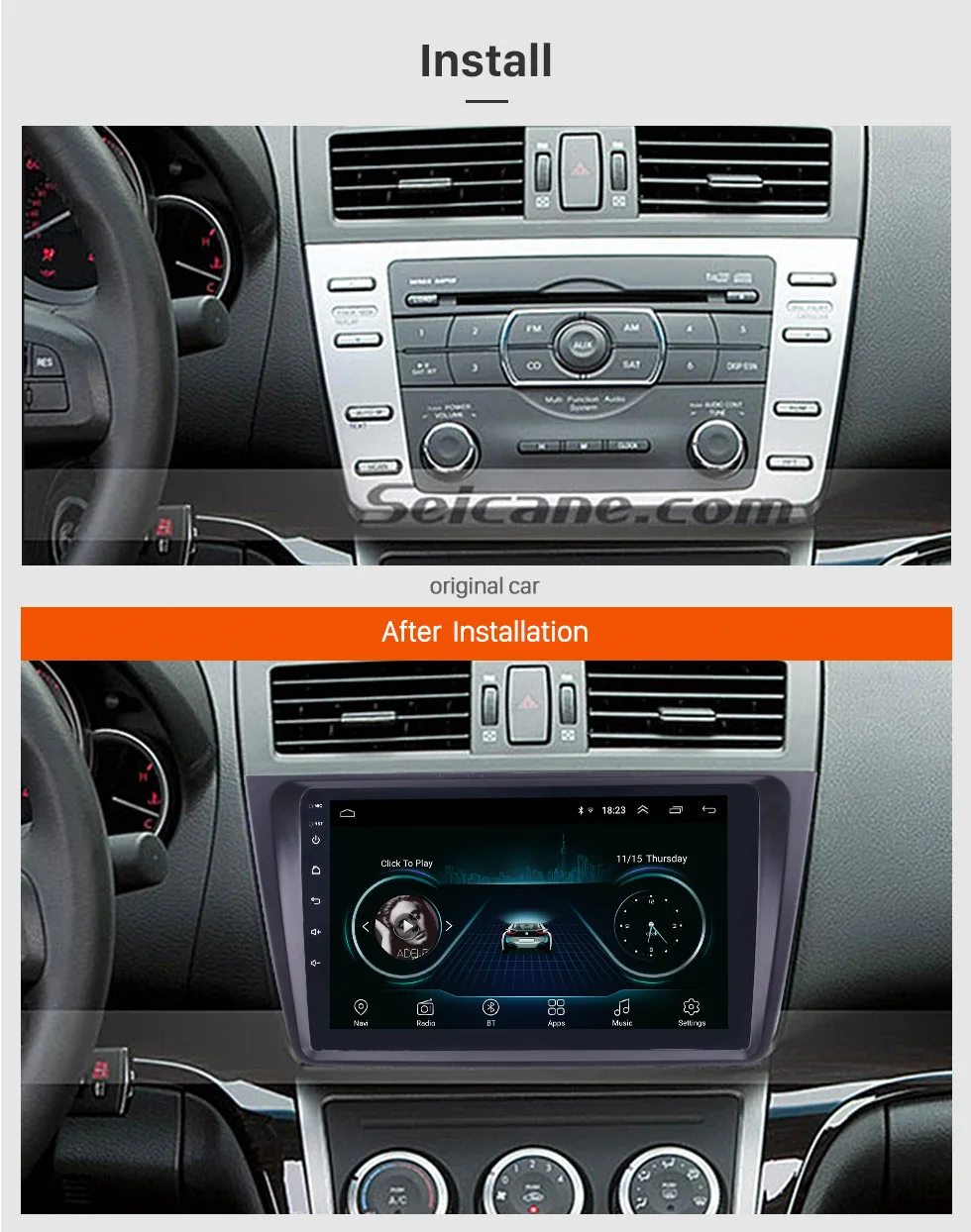 Seicane " 2din Android 9,0 автомобильный Радио Wifi gps навигационный блок плеер для Mazda 6 Rui 2008 2009 2010 2011 2012 2013