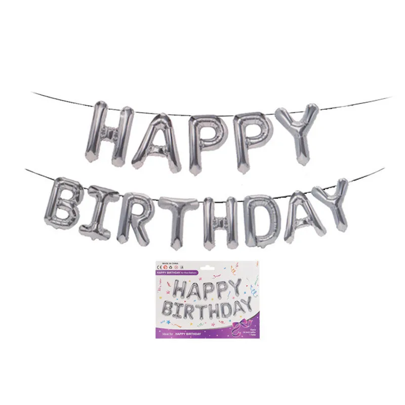 16 Inch Rose Gold Happy Birthday Letter Balloon Imitation Beauty Thin Version Happy Birthday Aluminum Balloon Set Pretty qq022 (8)