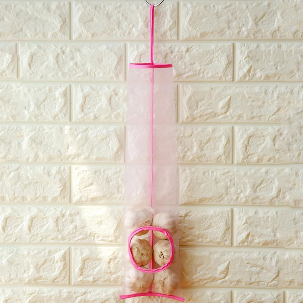 

Home Kitchen Storage Grocery Bag Onion Garlic Holder Wall Mount Storage Dispenser Plastic Kitchen Organizer Garbage Bags