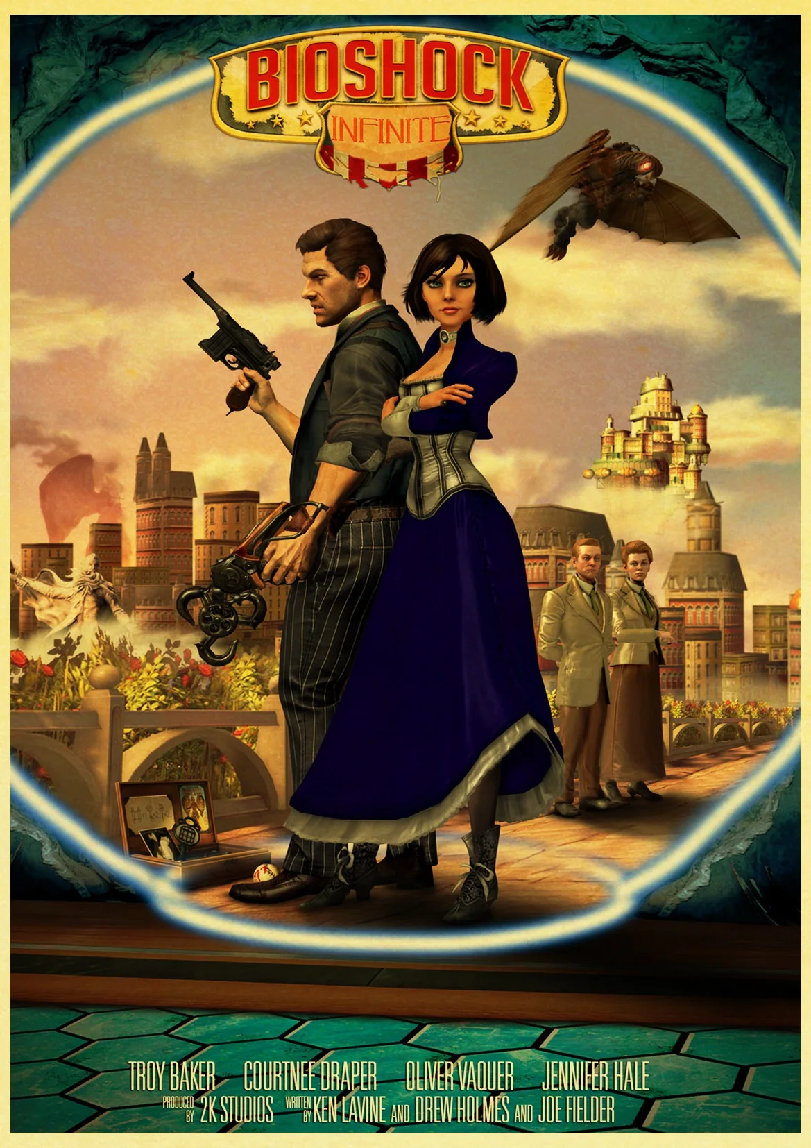 Стрельба игра BioShock infinite высокое качество ретро постер ВИНТАЖНЫЙ ПЛАКАТ настенный Декор для дома Бар Кафе для детской комнаты - Цвет: E054