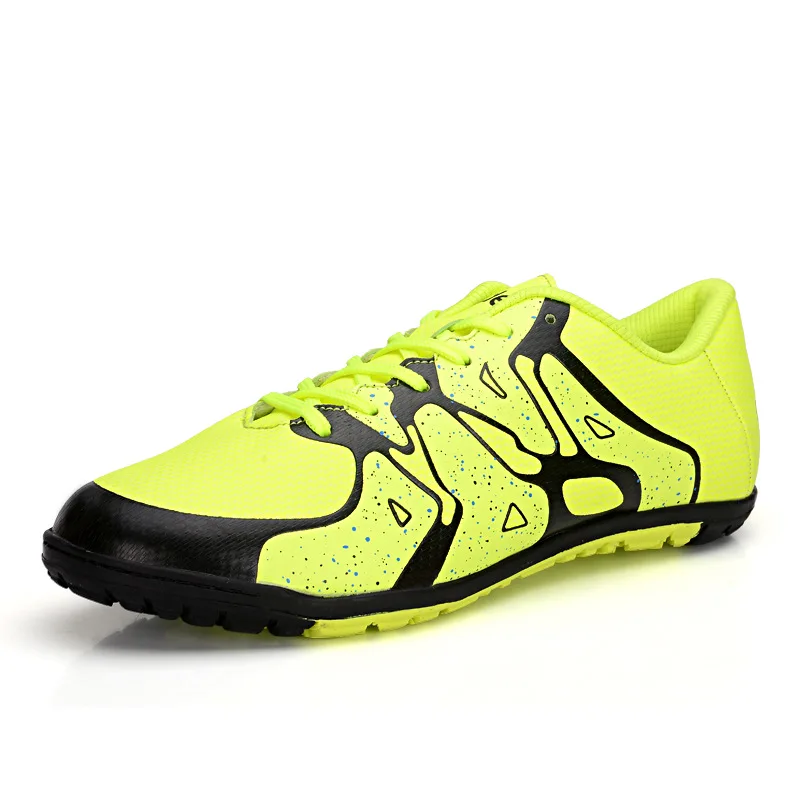Домашние дышащие Chuteira Futebol мужской, Футбол бутсы обувь для взрослых детские бутсы Молодежные Детские тренировочные кроссовки - Цвет: Флуоресцентный зеленый