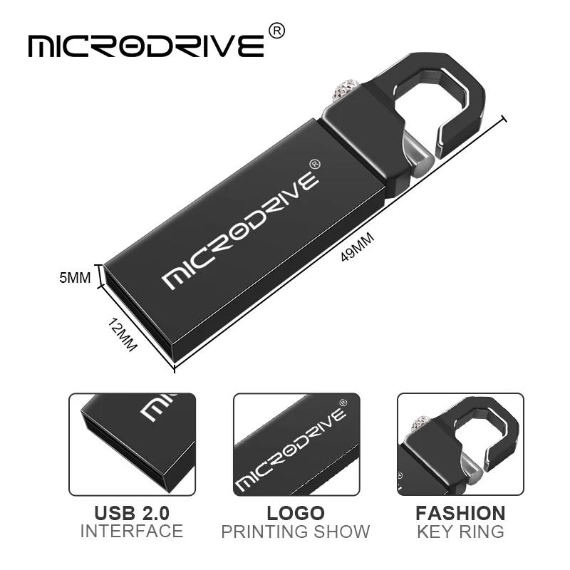 Металлический usb флеш-накопитель с крючком, реальная емкость, USB 2,0, флеш-накопитель, 16 ГБ, 32 ГБ, 64 ГБ, супер тонкий флеш-накопитель, водонепроницаемая usb-флешка, u-диск