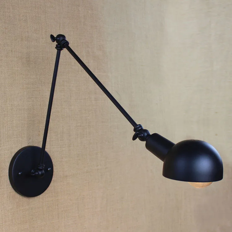 

Loft Industrial Style Contracted Creative Iron Wall Lamp With Iron Long Arm Bar Lamp Creative Restaurant Wall Lamp Free Shipping