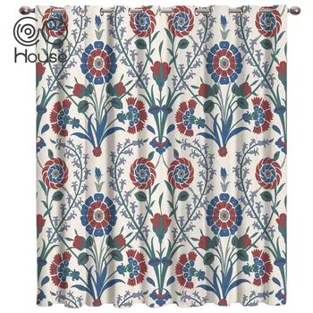 

COCOHouse Traditional Arabic Flower Pattern Beautiful And Islamic Window Curtains Dark Window Blinds Kitchen Outdoor