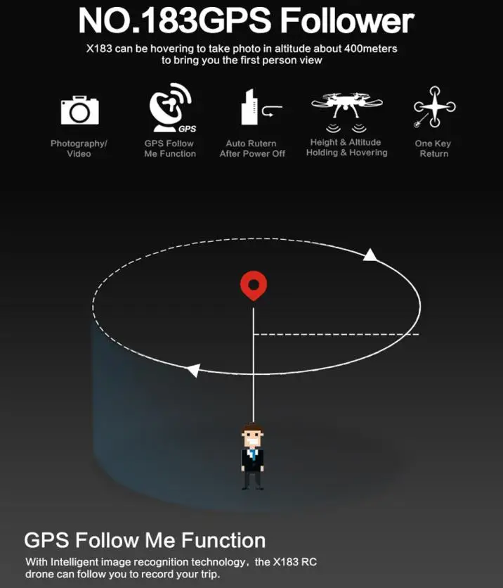 ocday пульт дистанционного управления 6 осей X183 с 2MP Wi-Fi FPV HD фото-, видеокамера для съемки gps бесщеточный Quadcopter t228