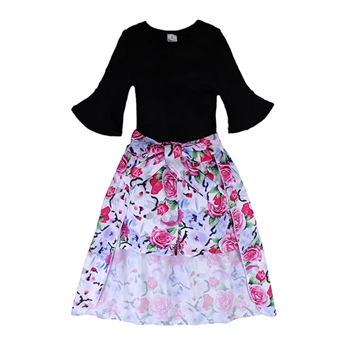 Girls Clothing Sets Chiffon Long skirt & Cotton Tops & Shorts 3 Pcs Summer Boho T-Shirts Kids Outfits 2 3 4 5 6 7 Years MB431 10