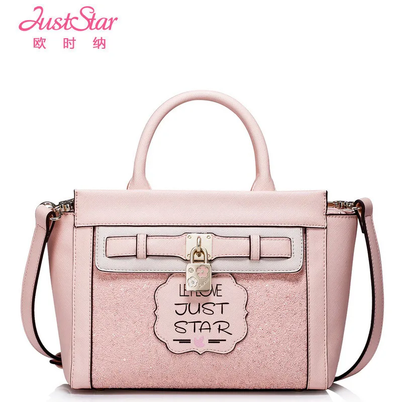 

Just Star Bag Women Handbag Designer Handbags High Quality PU Crossbody Bags with Metal Locks Girls Sequined Small Totes