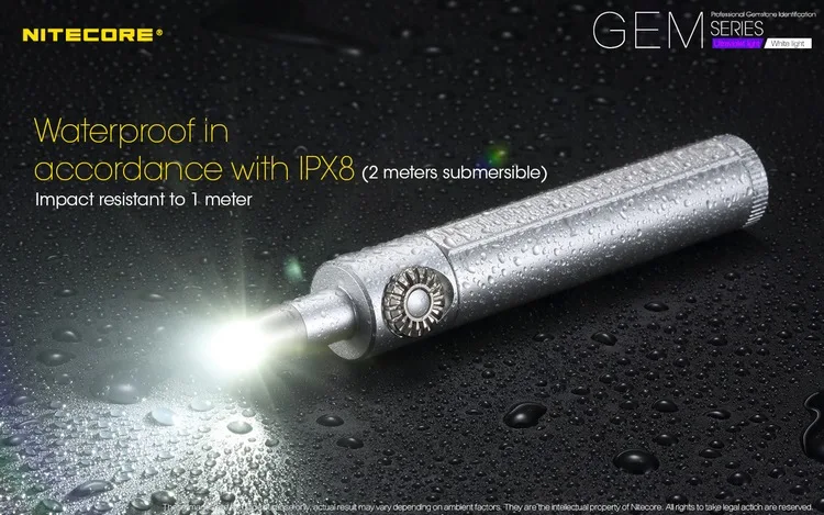 Скидка NITECORE GEM10 нефритовый ювелирный антикварный светильник CREE XP-L HI V3 светодиодный идентификационный светильник с драгоценным камнем без батареи 18650