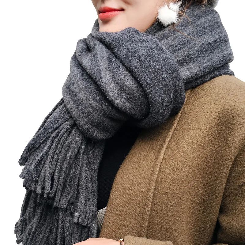 Korea Style Women Fashion Winter Warm Stripe Knitted Scarf Pashmina All