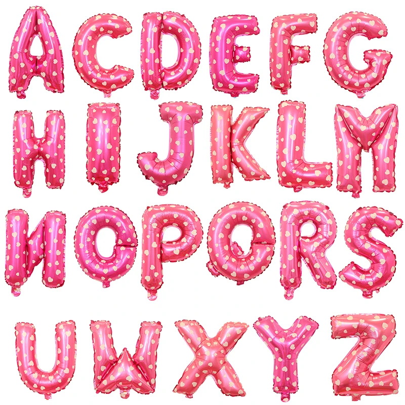 

Aluminum foil complete 16 inch pink a-z English letters balloon wedding festival festival birthday party decorations