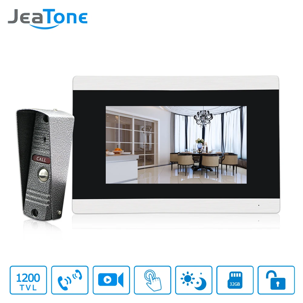 JeaTone Video Door Lock System Video Doorbell 7 " Touch Screen