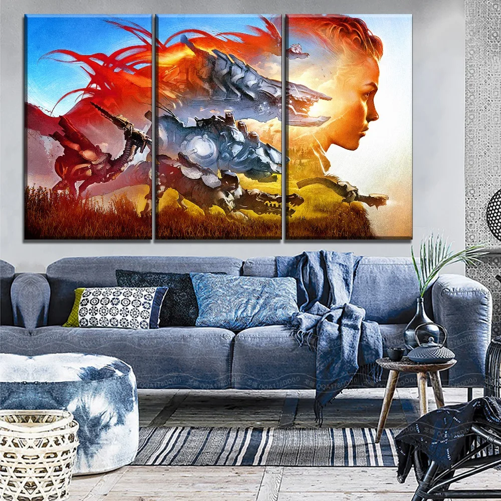 

Modern Art Aloy Painting 3 Pieces Game Horizon Zero Dawn Picture On Canvas Print Poster Wall Decorative Bedroom Unique Artwork