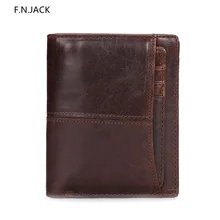 F.N.JACK Classic Style Wallet Genuine Leather Men Wallets Short Male Purse Card Holder Wallet Men Fashion High Quality money bag hot selling men wallets small wallet men money purse coin bag zipper short male wallet card holder slim purse money wallet