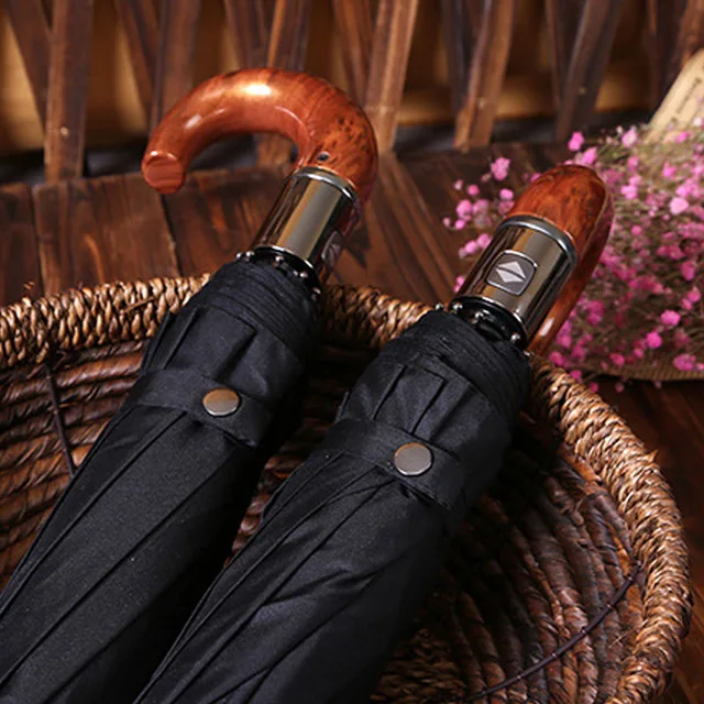 Классический зонт в английском стиле, мужской автоматический зонт с 10 ребрами, устойчивый к ветру, 3 складных зонта от дождя, деловой мужской качественный зонт - Цвет: C