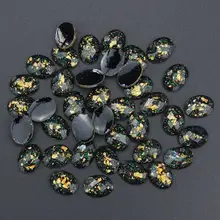 Ue A10 шт./партия 3D, украшение для ногтей, чёрная камедь, эллипс с золотым Фольга, сделай сам, блестящие, инструменты для ногтей, PJ186