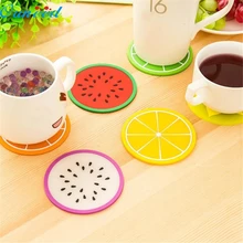 placemat kitchen accessories Ouneed Fruit Coaster Colorful Silicone Cup Drinks Holder Mat Tableware Placemat sep924