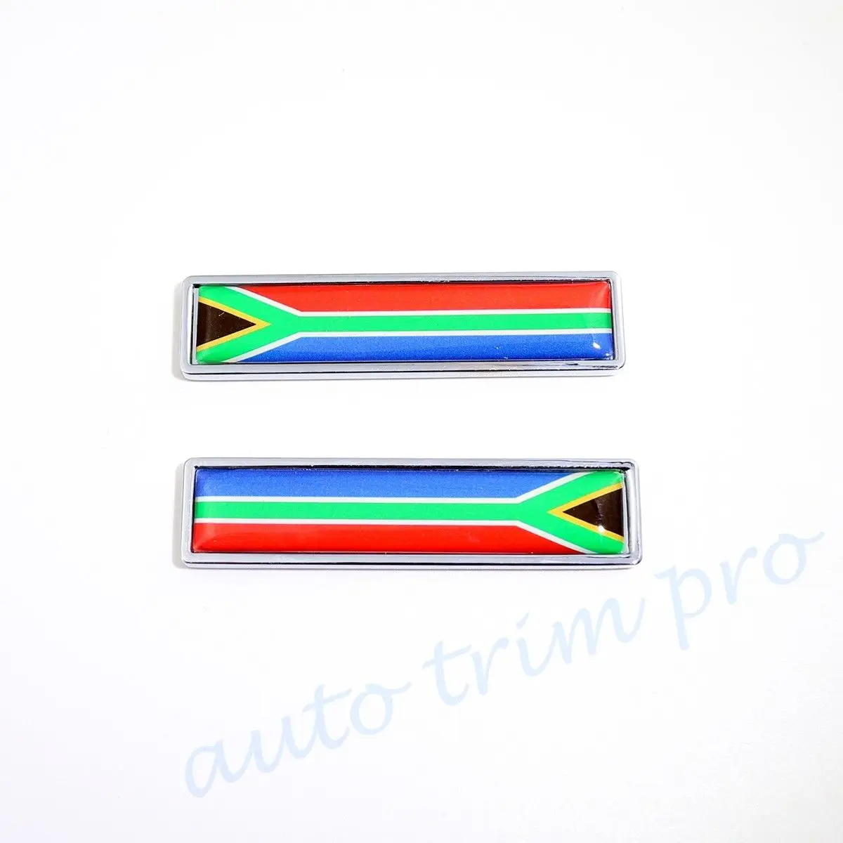 Piezas exteriores del Motor del coche cromado 2 piezas 3D pegatina calcomanía Sudáfrica bandera de la nación emblema insignia símbolo Accesorios