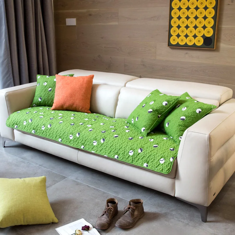 Europe Green Sofa Cover Sofa Towel Cotton Printing Soft Slip resistant