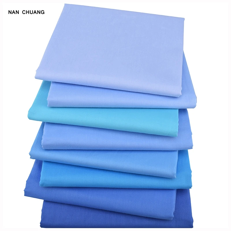 

Nanchuang Blue Solid Color Fabrics DIY Handmade Sewing Quilting Fat Quarters Patchwork Material For Baby Children 8Pcs/Lot