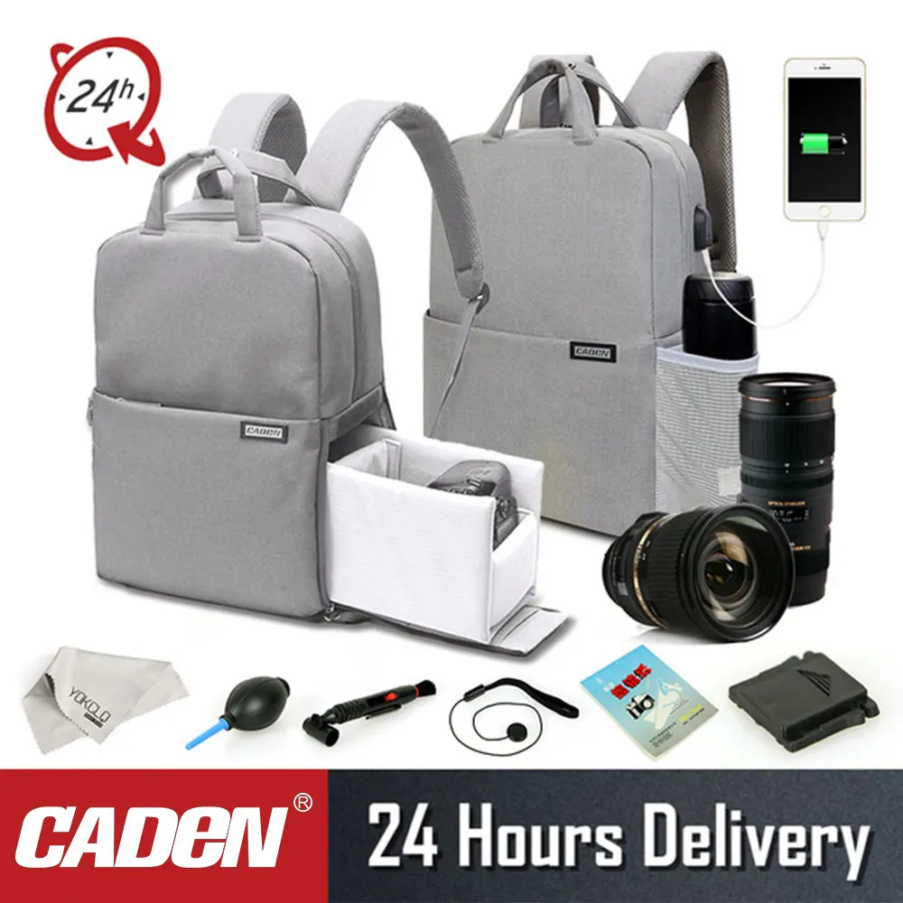 Caden Dslr Камера сумка для Canon Водонепроницаемый Mochila Fotografia рюкзак мужчин и женщин на