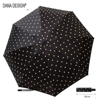 

2018 8 Rib Full Automatic Windproof sunscreen UV-proof umbrella Women Three folding Sun Rain Sunshade umbrella Y18