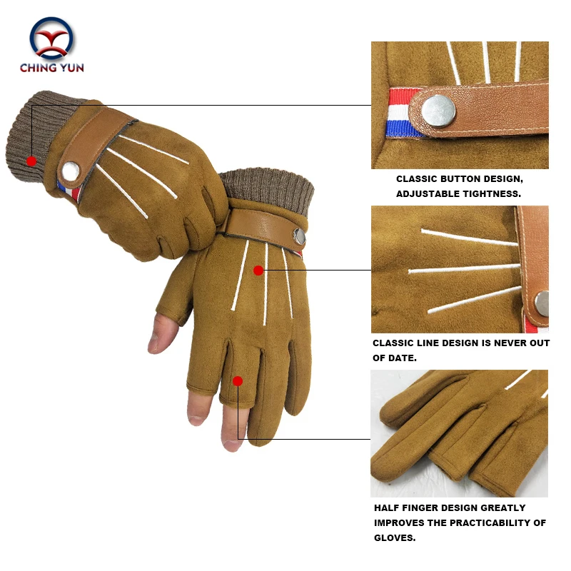 CHING YUN Missing finger Gloves Women&Men Elastic Breathable Semi-finger unisex Gloves Outdoor Ridding Climbing  spring Mitten