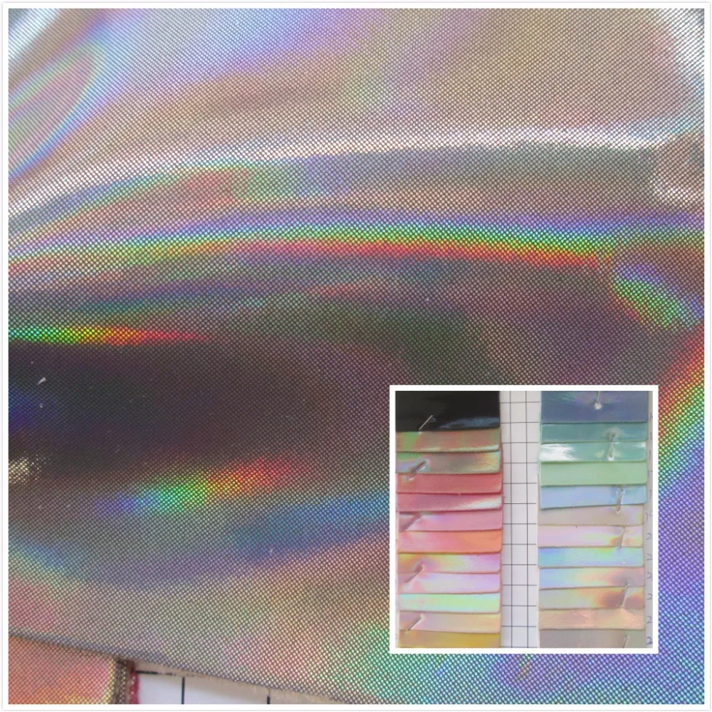 

New! mirror laser style synthetic leather fabric PVC faux leather textile fabric 26 color for bag decorative