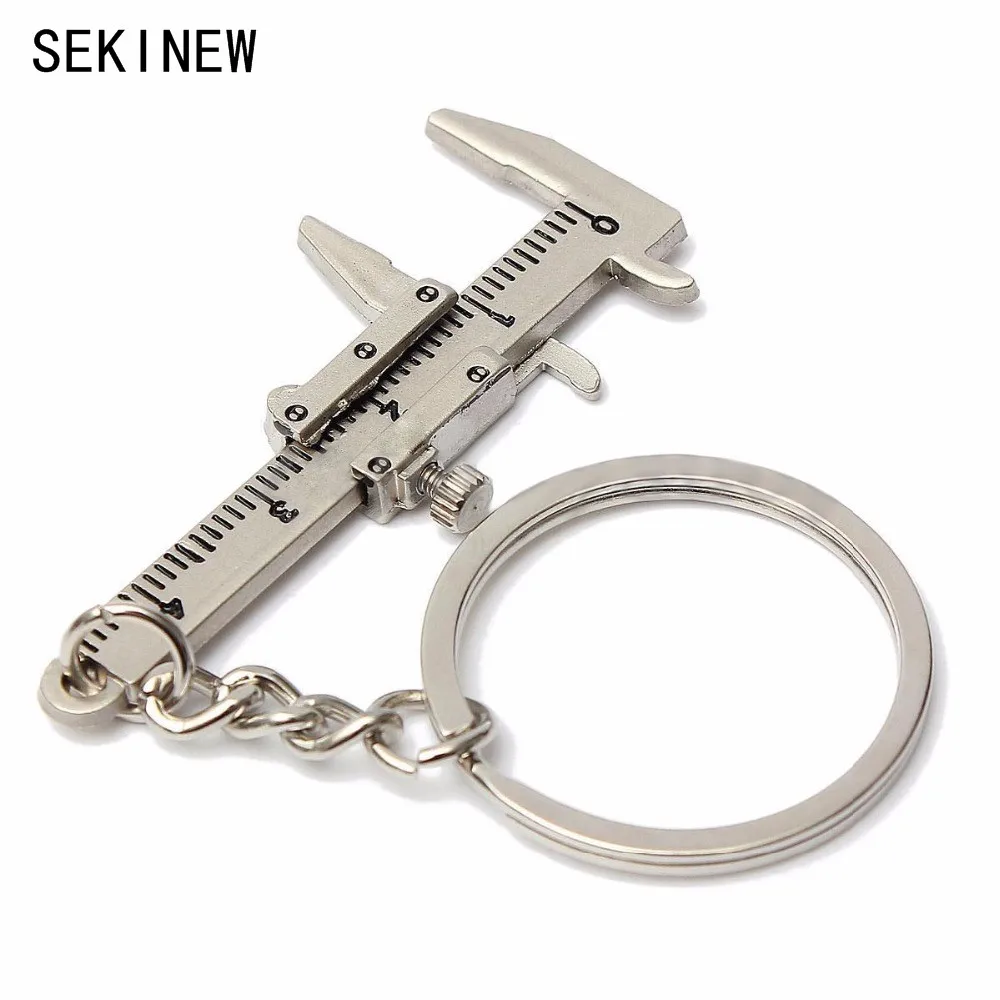 

SEKINEW Special Novelty Simulation Movable Vernier Caliper Model Slide Ruler Key Chain Keyring Gift Car Ornament Accessories