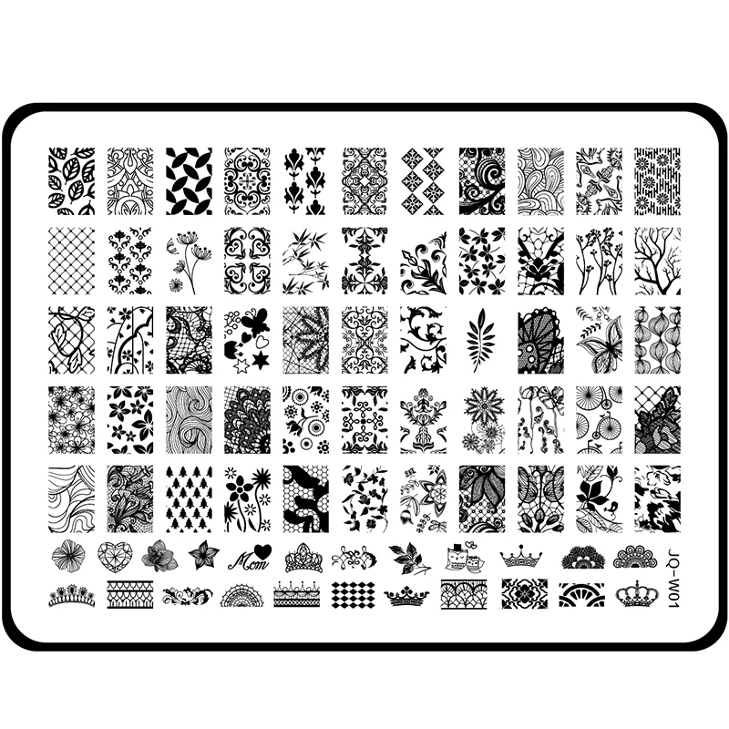 

Blueness 3 Design Large Size 15*20cm Stainless Steel 3D Nail Art Stamper Stamping Plates Templates Stencils For Nails JH123
