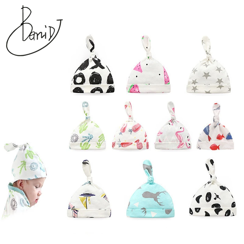 

2019 new 1pcs summer Baby Hats 100% cotton Printed Baby Hats & Caps For 0-6 Months Newborn Baby Accessories cotton hedging cap