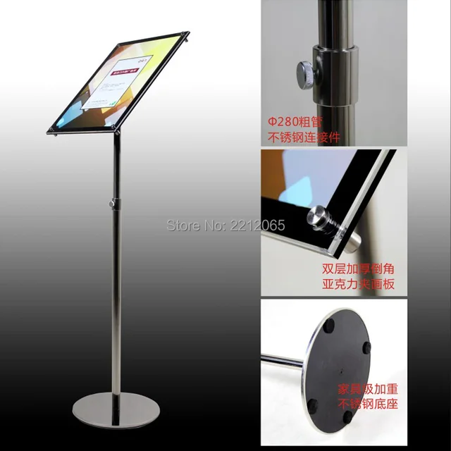 Aliexpress A3 Adjule Pedestal Sign Holder Floor A3 Adjule Pedestal Sign Holder Floor Display Poster Stands With Black Acrylic Frames For Ads