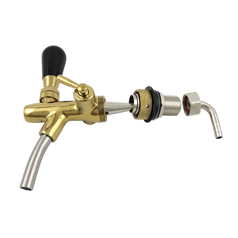 Kegerator Draft Beer Faucet with Flow Controller Tap Kit Stainless Steel