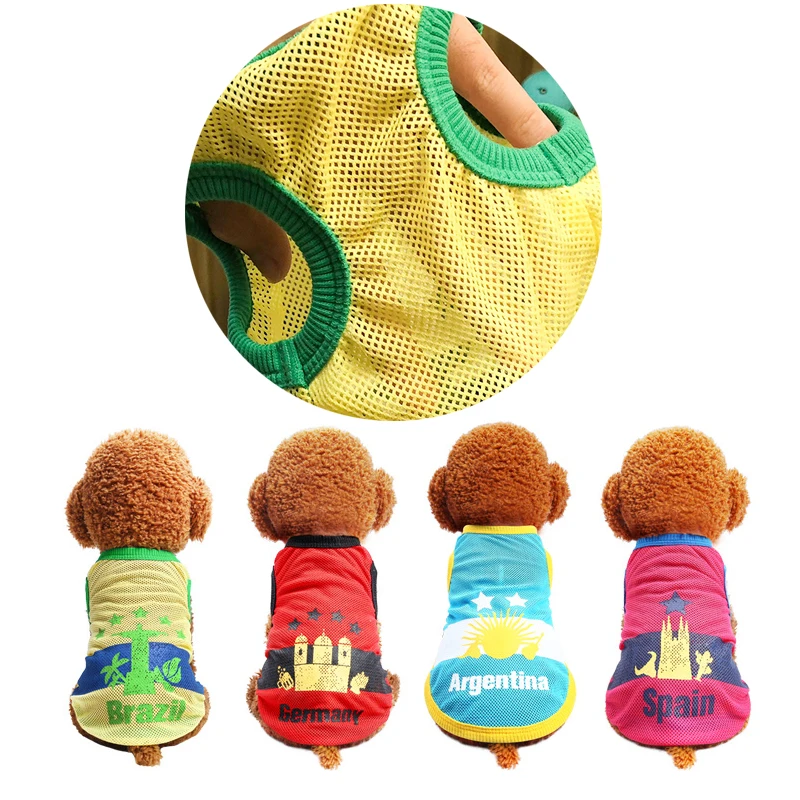 Pet Dog Clothes Breathable Mesh Vest Summer Shirt Clothing Pet Vest For Teddy Teddy French Bulldog Small Puppies Soccer Football Pet Dog Clothes Breathable Mesh Vest Summer Shirt Clothing Pet Vest For Teddy Teddy French Bulldog Small Puppies Soccer Football