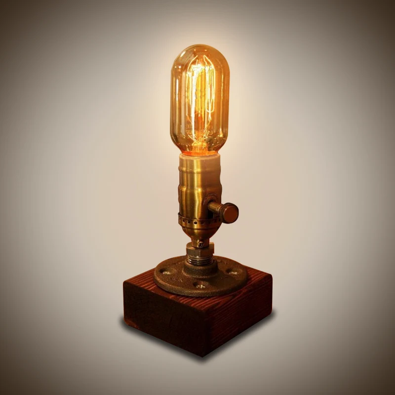 Classic Retro Coffee Shop Table Lamp Wood Vintage ...