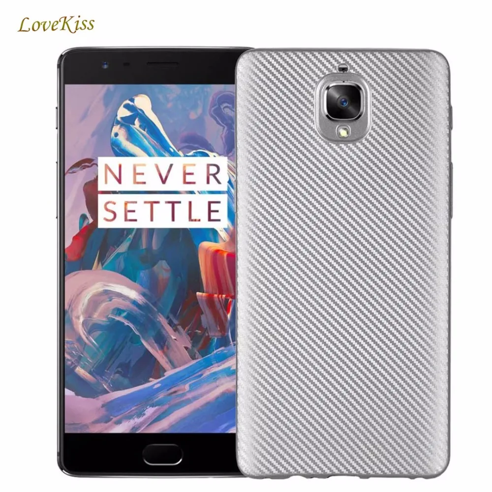 

100% Original For One Plus 3 3T Three Colorful Luxury Soft TPU Carbon Fiber Phone Case For OnePlus 3 3T Grain Back Cover Bag