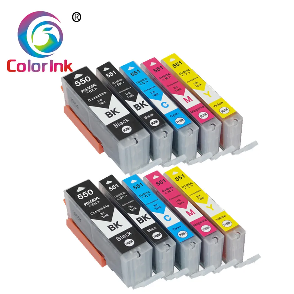 10pack canon pgi 550xl 551xl ink cartridge set